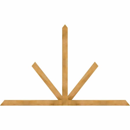 Ekena Millwork Saratoga Rough Sawn Timber Gable Bracket, Western Red Cedar, 96"W x 60"H x 2"D x 4"F, 15/12 Pitch GBW096X60X0204SAR00RWR